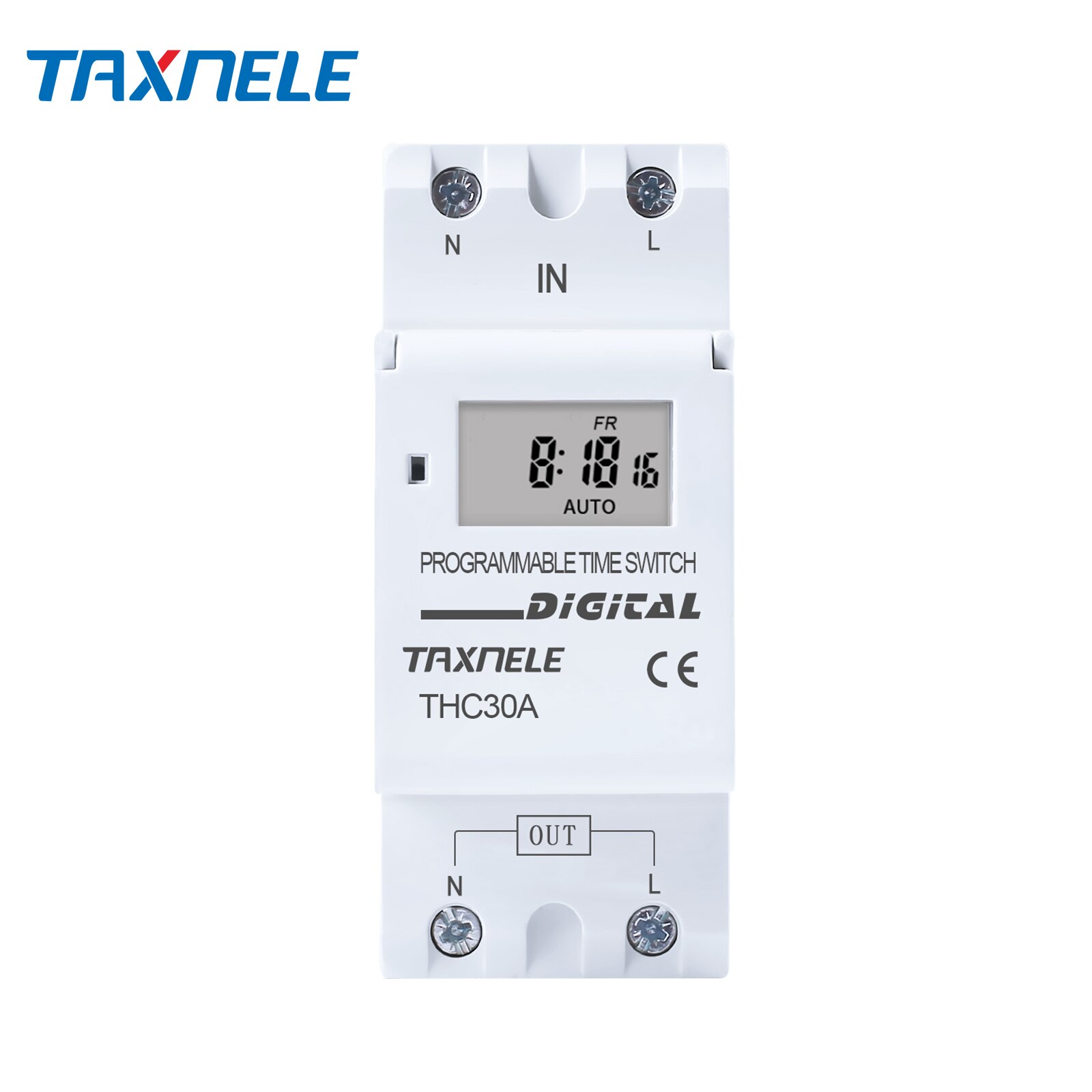 type Din Rail 2 wire Weekly 7 Days Programmable Digital TIME SWITCH Relay Timer Control AC 220V 230V 12V 24V 48V 16A 30A