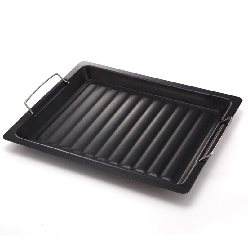 1Pc Non-stick Addensare Barbecue All&#39;aperto Vassoio Rettangolare Grill Pan Barbecue Piastra Pentolame E Utensili Per Cucinare