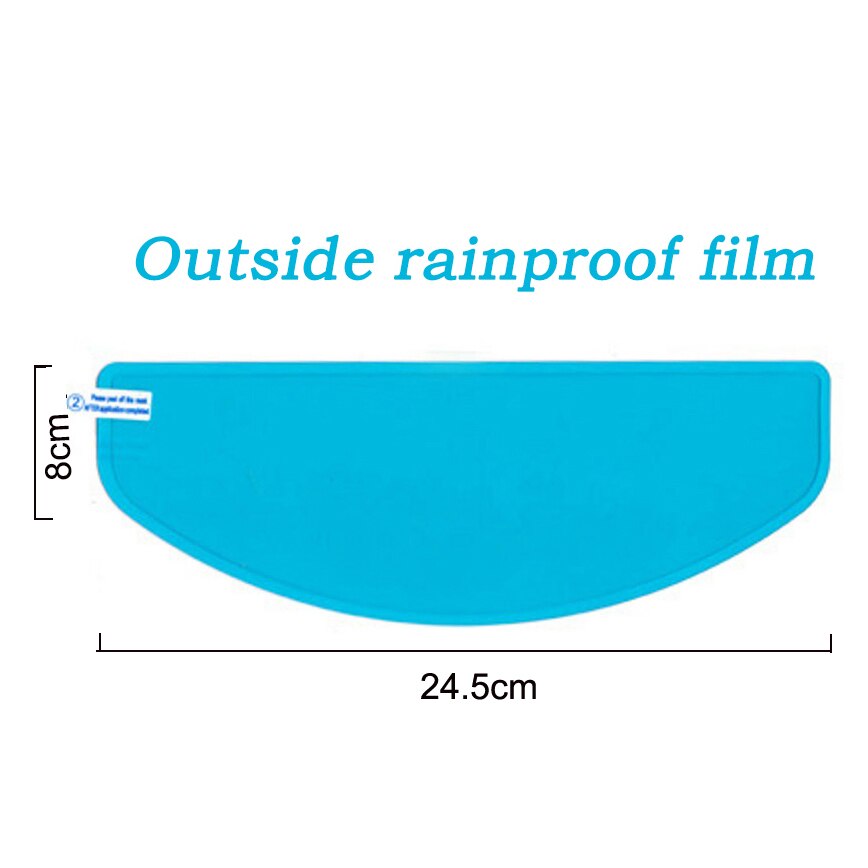 Film autocollant Anti-buée pour casque de moto, 24.5x8.5cm, autocollant intérieur et extérieur, revêtement Nano Durable: rainproof film3