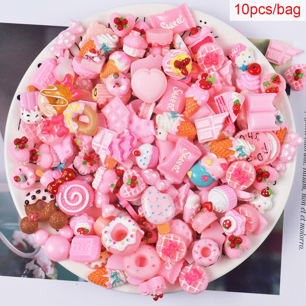 DIY Chocolate Sprinkles Charms For Slime Polymer Filler Addition Slime Accessories Toys Lizun Modeling Clay Kit For kids: Pink