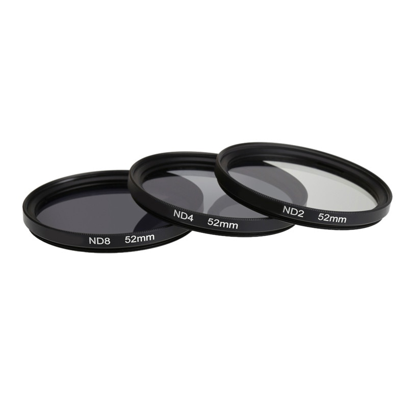 Filtro de densidade neutra 3 em 1 52mm, conjunto de filtro nd2 nd4 nd8 para nikon e sony, para canon eos 7000 5100 5200 x dslr