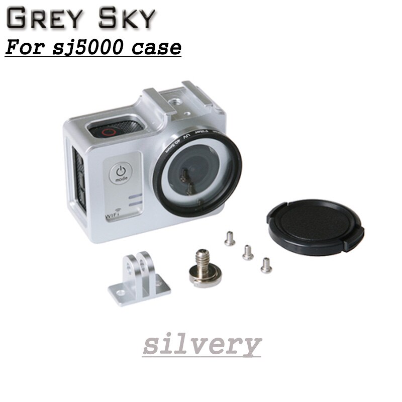 Sjcam  sj5000 beschermende behuizing + uv-filter aluminiumlegering kooi metalen frame voor sjcam  sj5000 wifi  sj 5000 sj5000x: Witte kleur