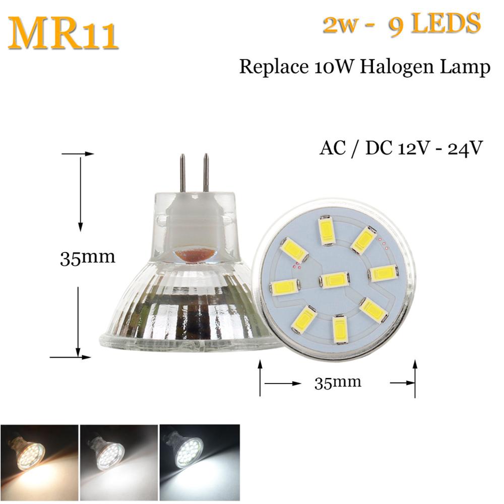 Bombillas de foco LED MR11 GU4.0 AC/DC 12V 24V 5733/2835 SMD 2W 3W 4W lámpara blanca cálida/fría/Neutral reemplaza la luz halógena 9-18 LED: YELLOW / Azul