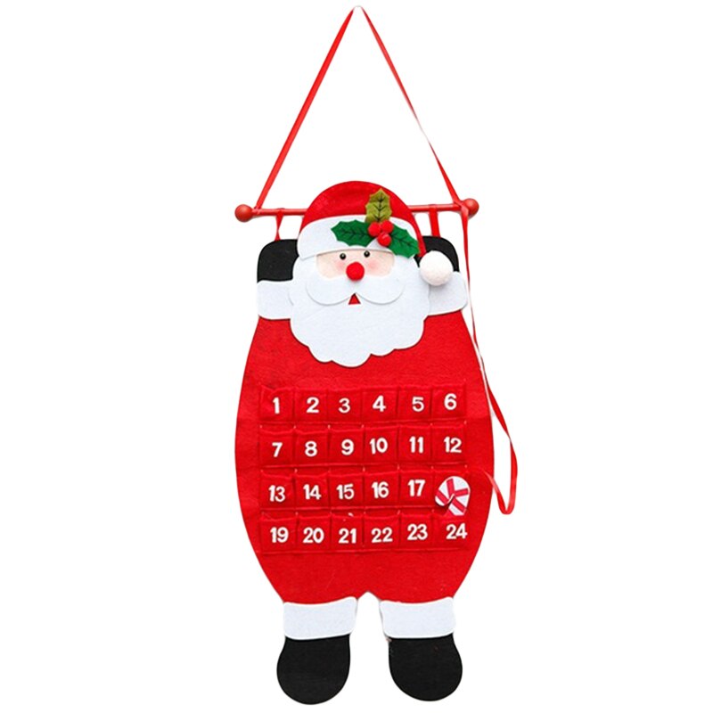 Glædelig jul indretning til hjemmet julemand snemand vægkalender: Rød