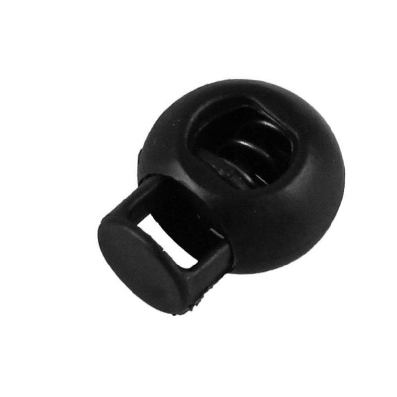 Factory Supply Spring Loaded Plastic Round Toggle Stopper Cord Locks End Adjuster Fastener Black