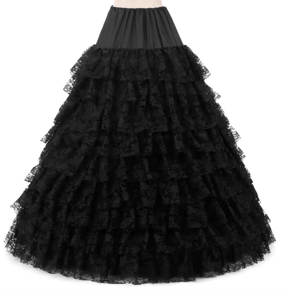 Conjunto de 6 aros de 9 capas de encaje para mujer, falda larga de tul grande, ropa interior para vestido de boda, disponible