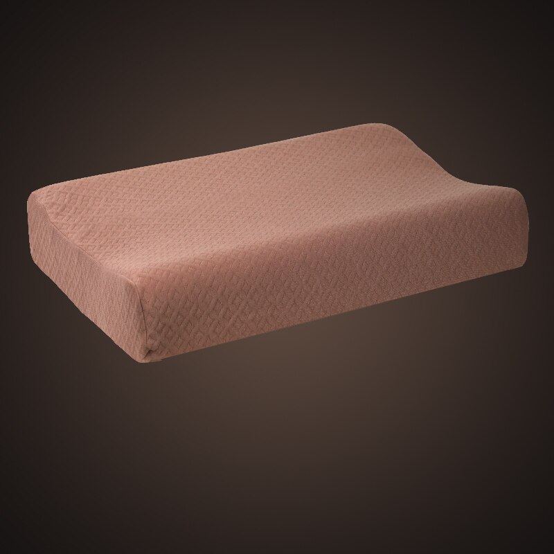 Thailand naturlig latex seng cervikal ortopædisk pude 60 x 40 x 12 x 10cm sove sengetøj bølgekurve formet hukommelse skum puder: Chokolade