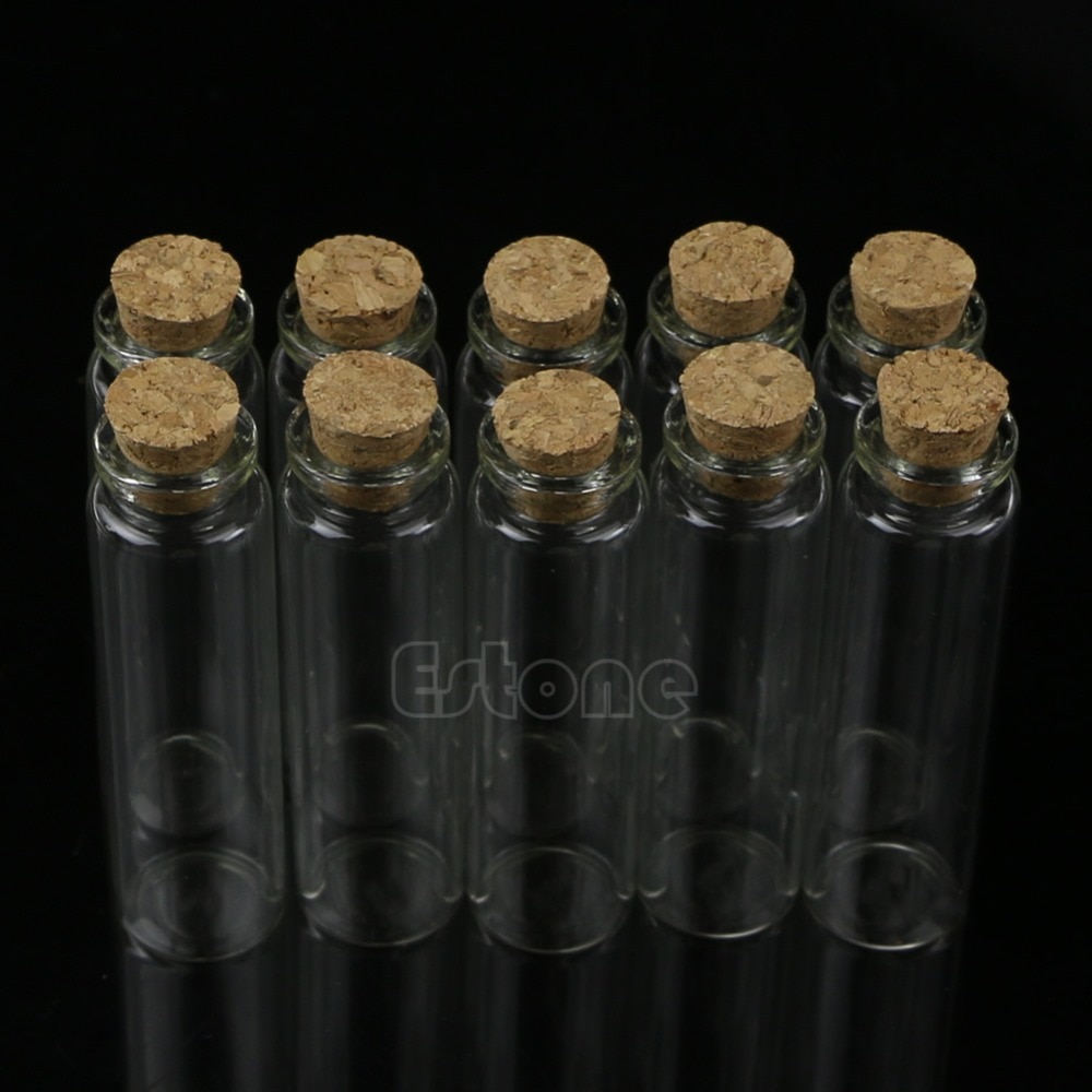 10pcs 20ml 22*80mm Mini Glass Bottle Vial with Ck Stopper Stage Pendant