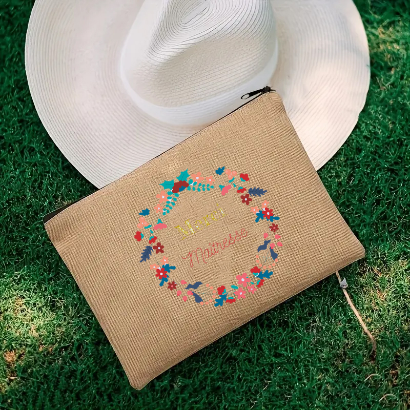 Dank U Leraar Reizen Cosmetische Organizer Make-Up Zakje Merci Maitresse Opbergtas Reizen Parfum Organisator Franse Mini Portemonnee: Roze