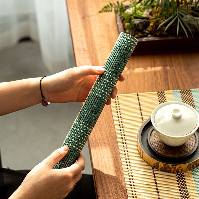 Bamboo Placemat Coaster Northern Europe Anti-scalding Waterproof pad Table Mat Decoration Tea Accessories Household Kitchen Mat