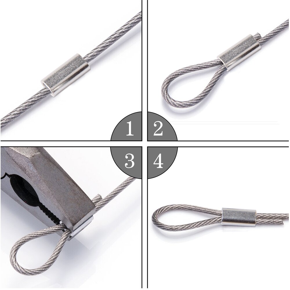 Manguitos de engaste de aluminio para pesca, conector de cable de tubo de engarce duradero para accesorios de línea de pesca, 500 piezas