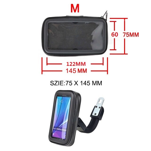 Universal Waterproof Motorcycle Bike Scooter Mobile Phone Holder Bag Phone Support Stand Case for Smartphones: ZJ3 M