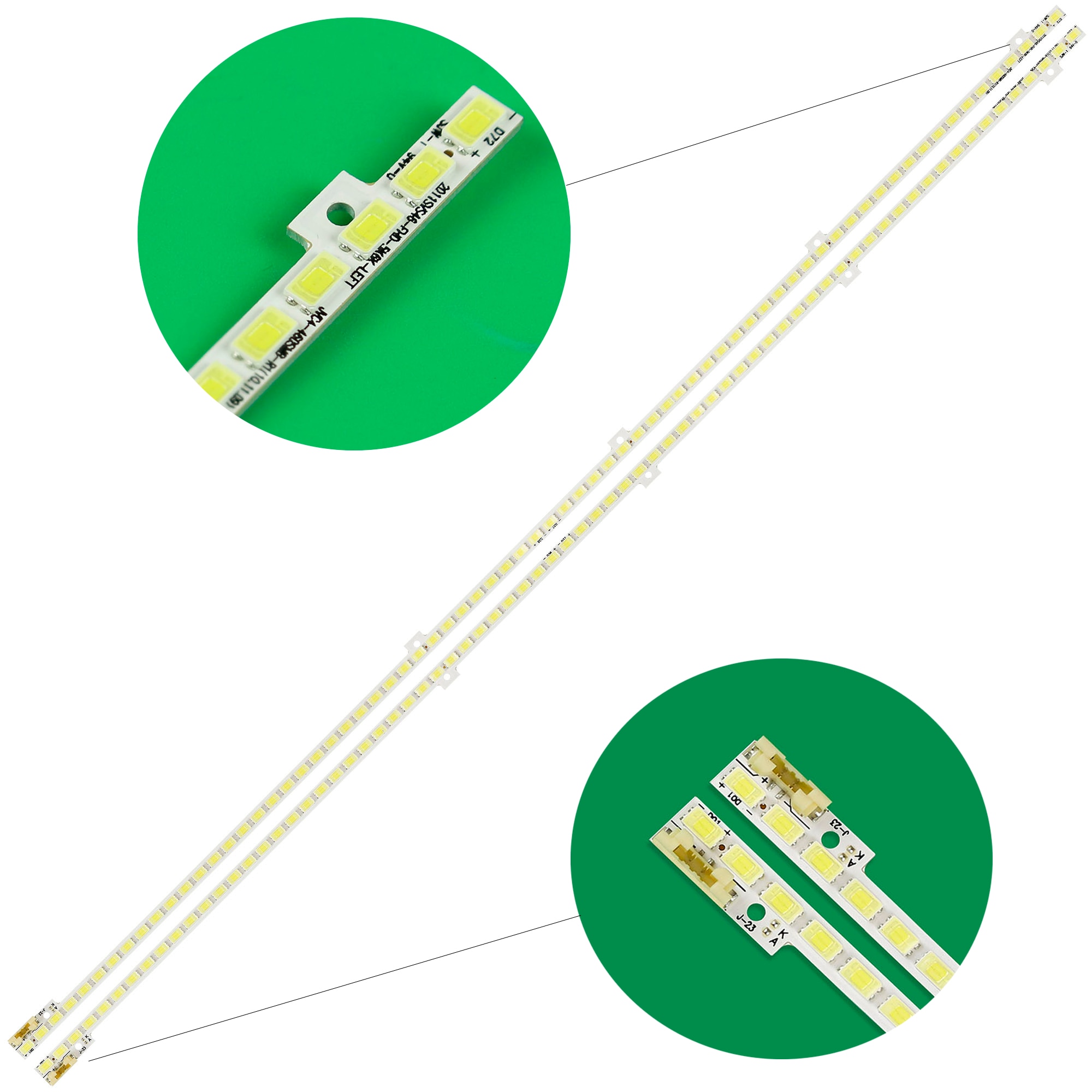 Tira de 2pcs LED 72leds para Samsung 46 "2011SVS46-FHD-5K6K Derecho + izquierda JVG4-460SMB-R1 BN64-01644A UE46D5000 UE46D6000 UN46D6000