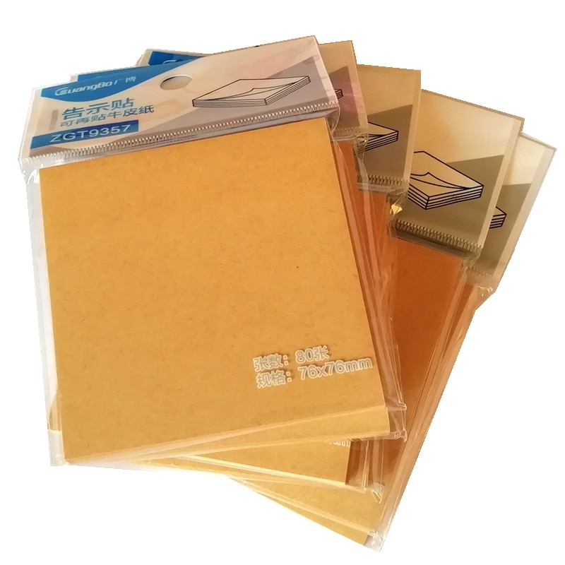 Farve post-it sedler firkantede sedler og kraftpapir selvklæbende mærkater