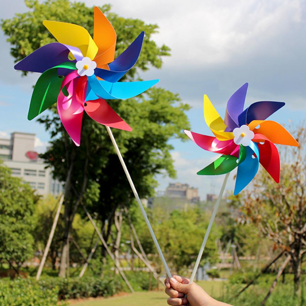 Plastic Kleurrijke Windmolen Wind Spinner Kids Speelgoed Lawn Yard Party Decor Outdoor Handgemaakte