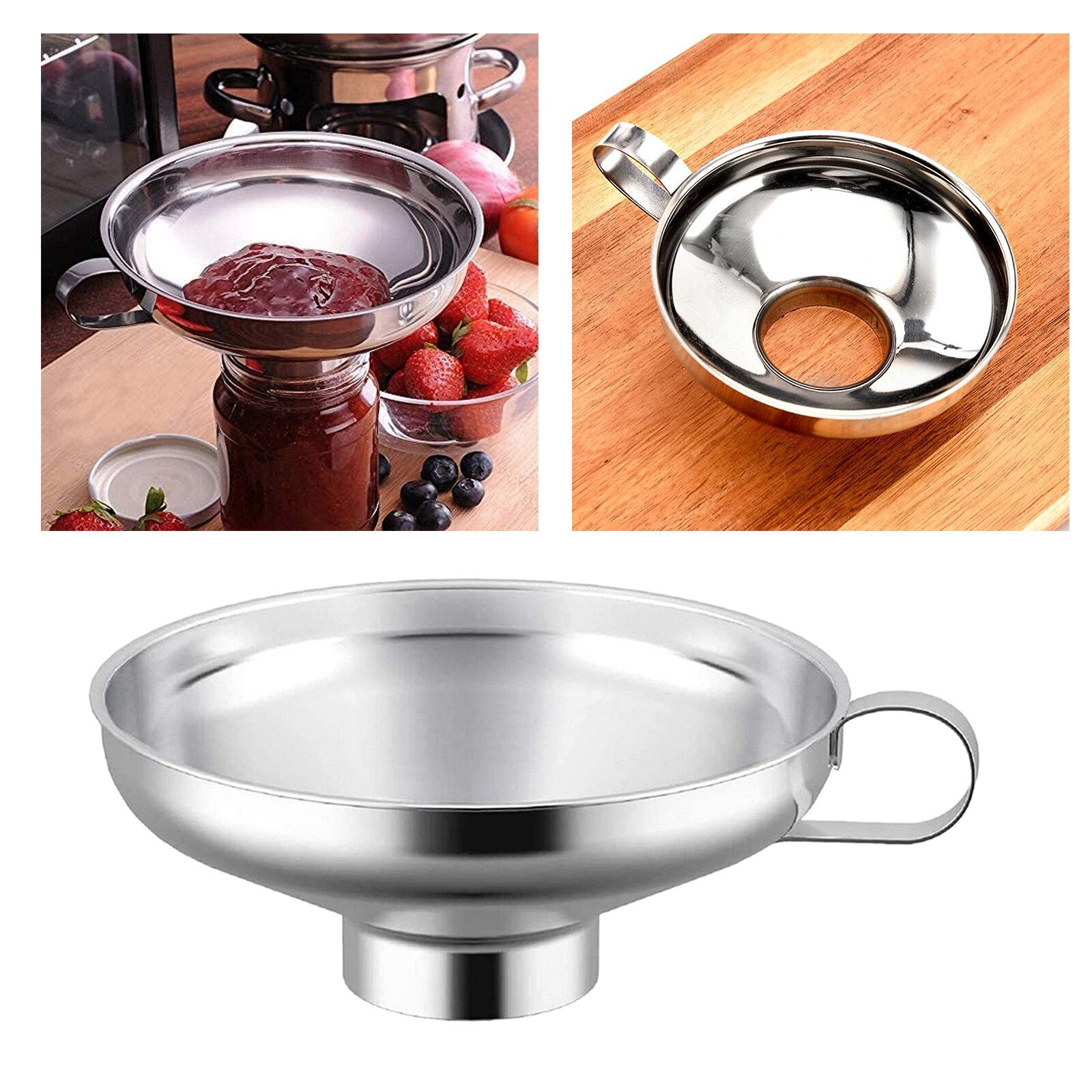 Stainless Steel Oil Pouring Decanting Funnel Can Kitchen Supply Tool Hopper: L