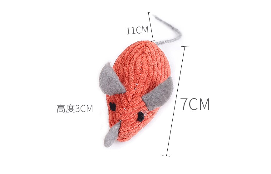 3 couleurs peluche chat jouet minuscule souris coton-rempli jouet mignon doux chats jouet chat fournitures produits pour animaux de compagnie fausse souris: Orange