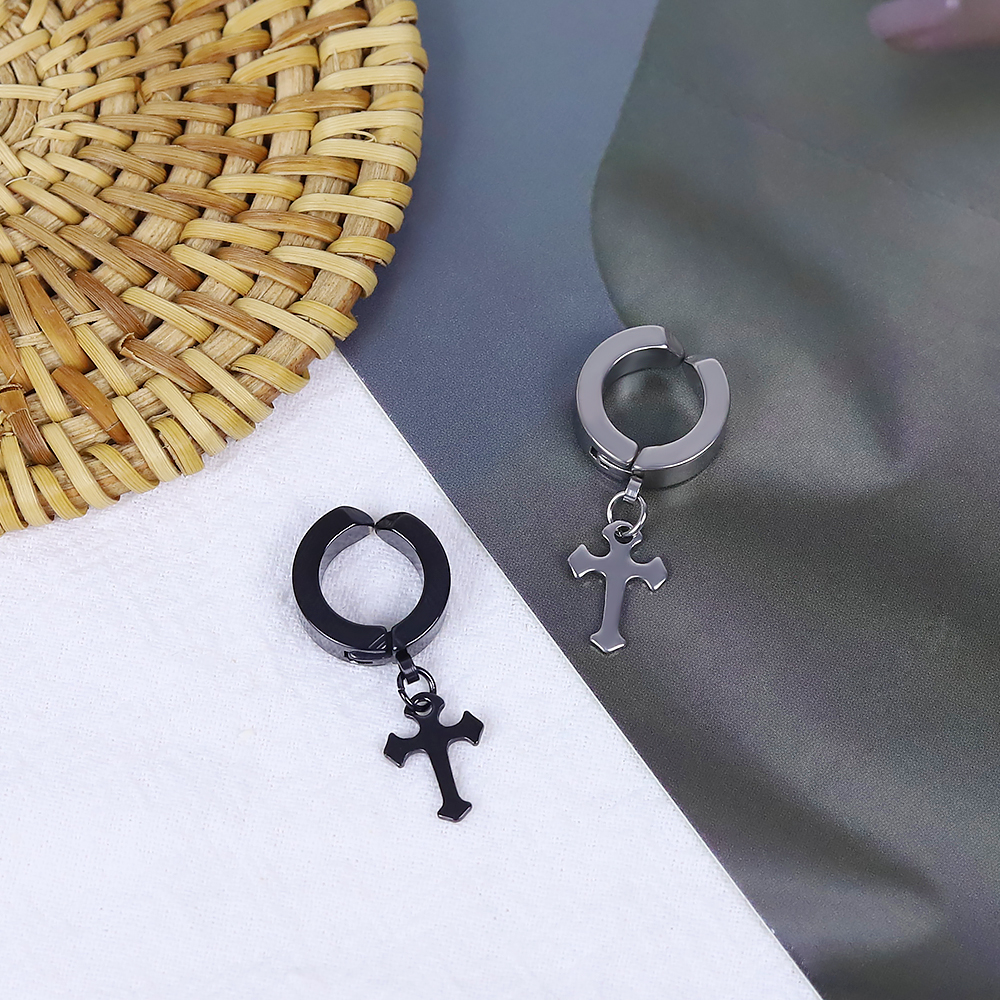 Pendientes joyería Punk estilo hip hop/Rock Cross para mujer y niña, joyería de amistad
