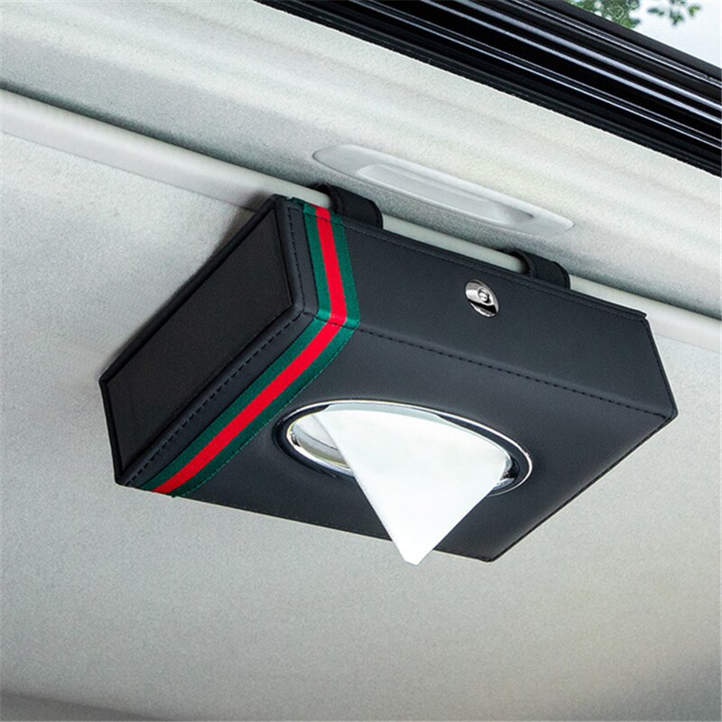 Auto tissue box hjemme bil serviet håndklæde papirholder opbevaring organizer case bil instrumentbræt box interiør tilbehør: Rød