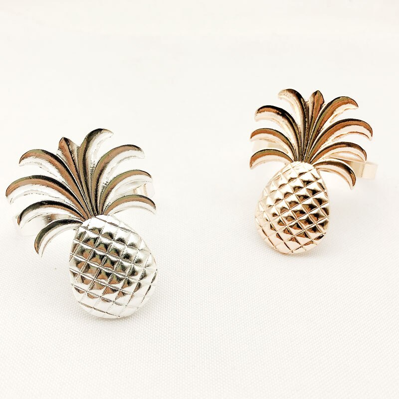 12pcs/lot pineapple napkin ring metal plating napkin ring ring stand wedding party table decoration