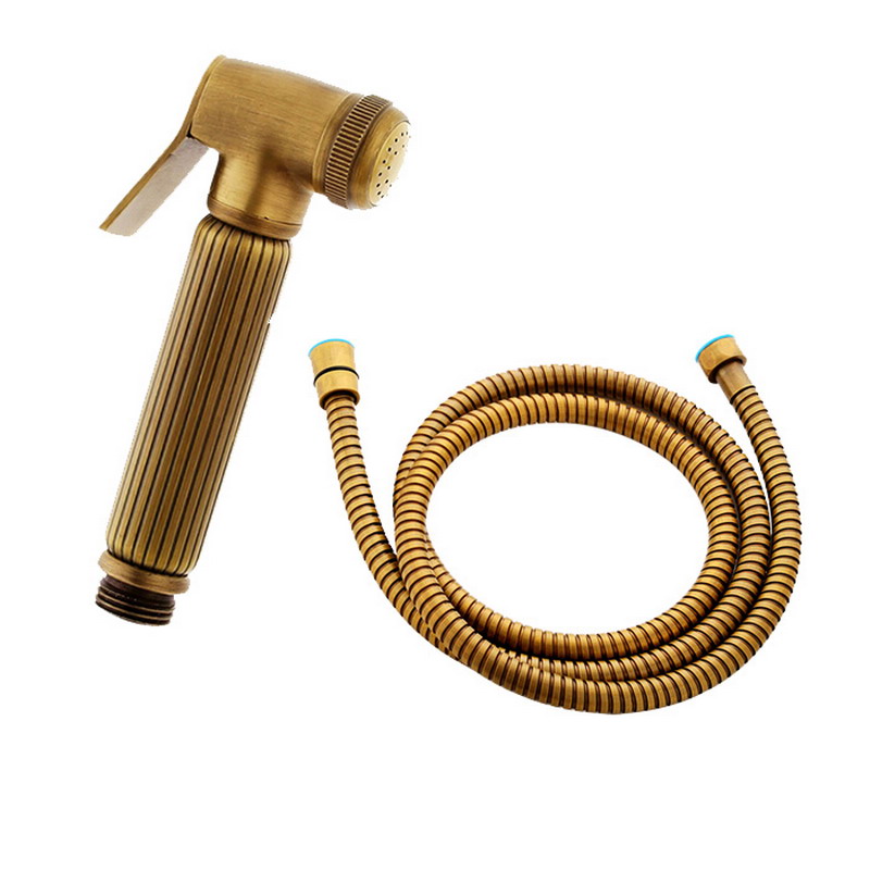 Antikk messing håndholdt bidet spray dusjsett kobber bidet sprøyte lanos toalett bidet kran toalett  kd1375: Sett 2
