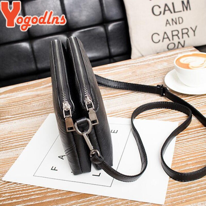 Yogodlns – sac à main tendance en cuir Pu pour femmes, sacoche à bandoulière Simple avec fermeture éclair