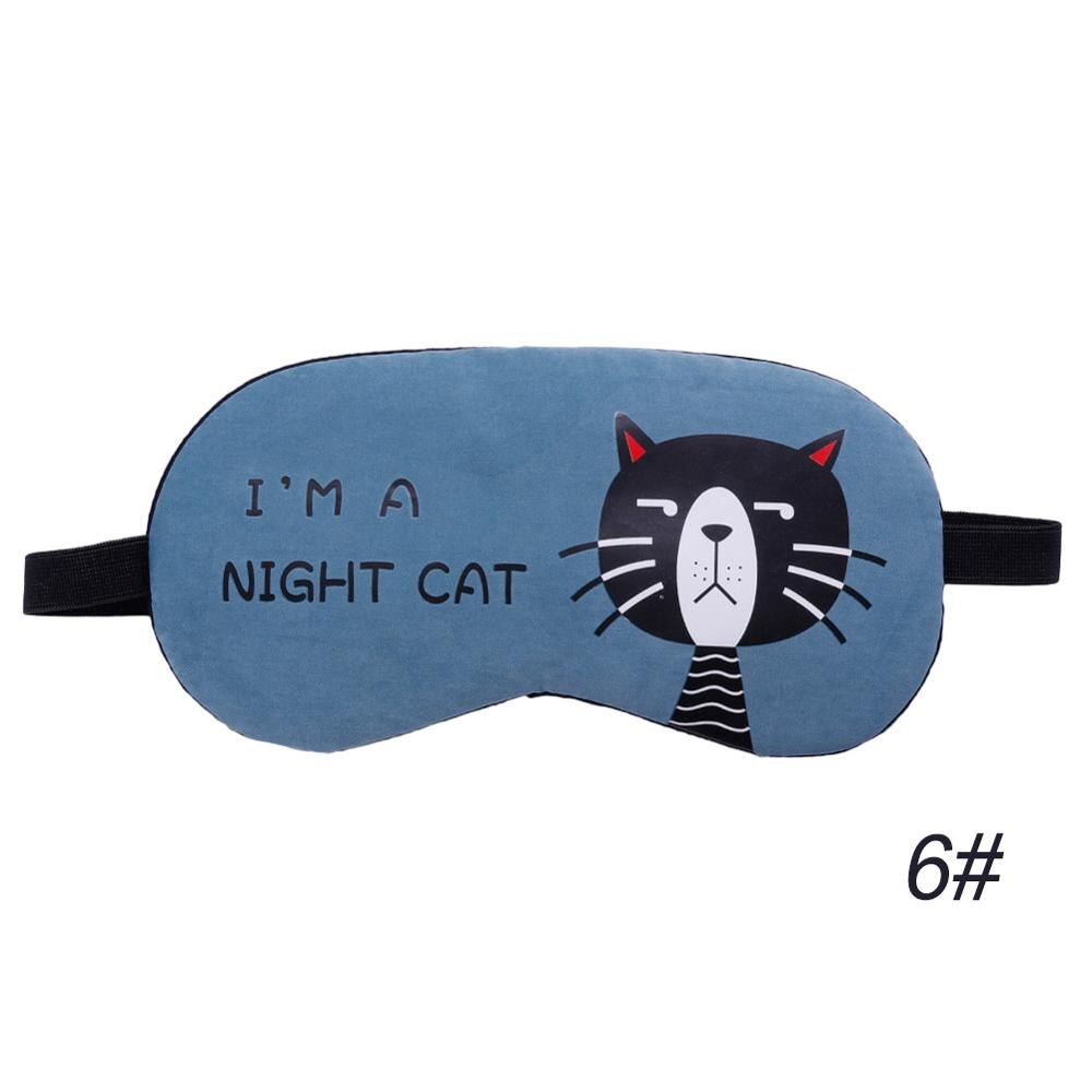 Schlaf Augen Maske Nette Katze Karikatur Hilfe Komfortable Eis Kompresse Gel Reise Schlaf-Rest-auge Schatten Abdeckung Augenbinde: 6 mit Eis Gel-Blau
