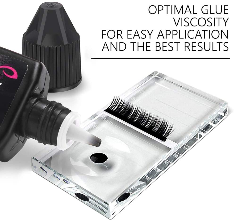 Colle noire pour extensions de cils, 10ml, Super adhésif pour utilisation professionnelle certifiée