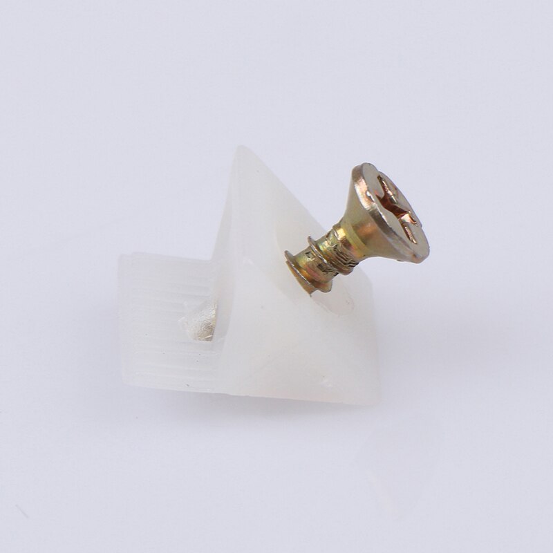 20Pcs/Lot 45 Degree Angle Plastic Corner Bracket Block For Furniture Closet Back Panel w/ Screws