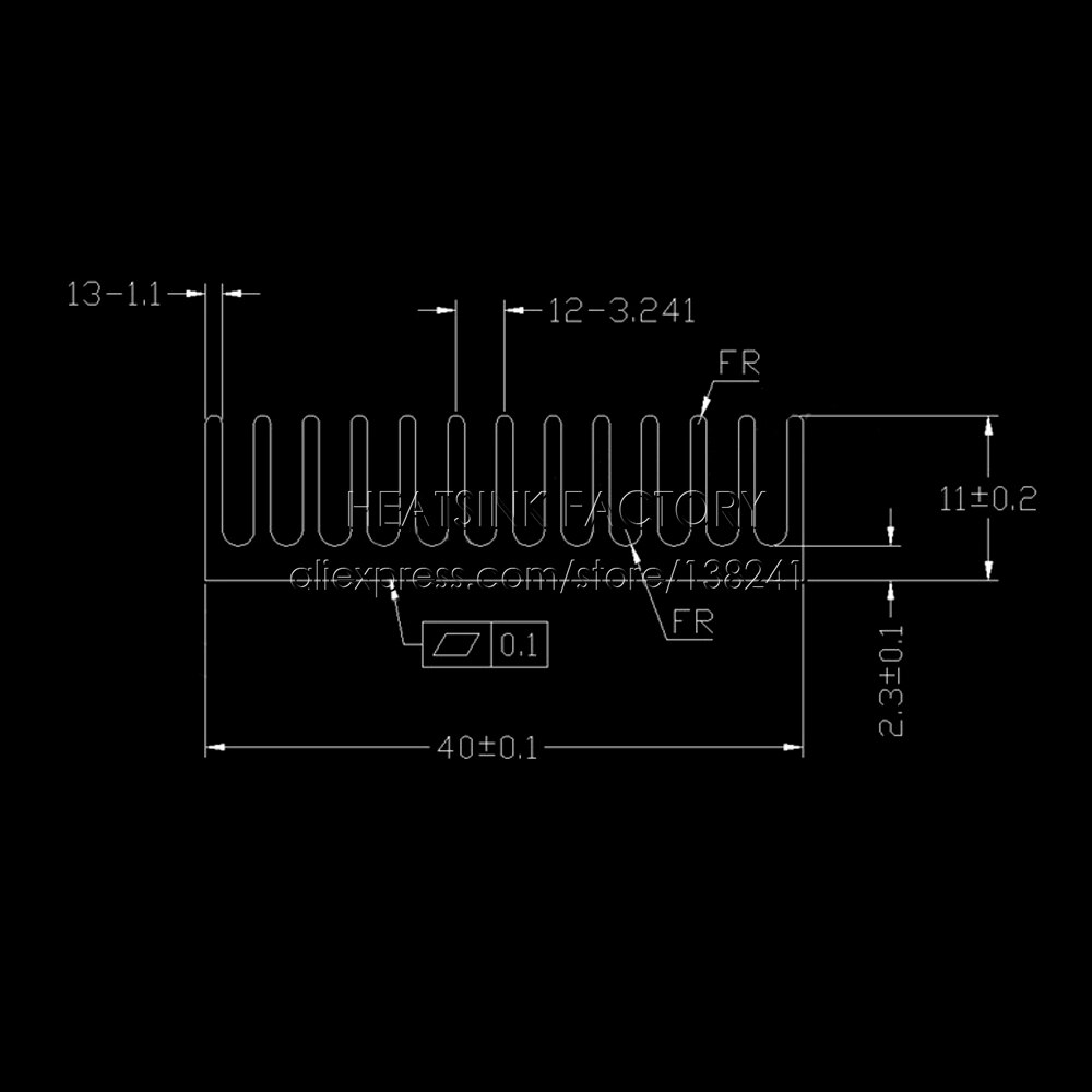 2 st radiator aluminium kylfläns 40mm x 40mm x 11mm kylfläns extruderad profil värmeavledning för kylning