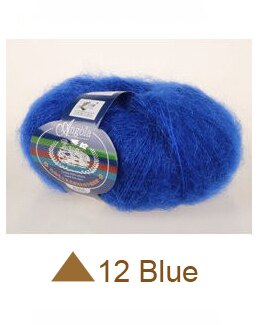200 gram goedkope Mohair Wol Garen dunne kasjmier garen 8 ballen (25g/bal): 12 Blue