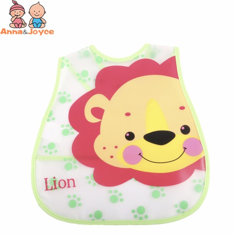 Babadores para bebês com estampa de desenho, babadores para crianças com 3 unidades, à prova d'água, almoço, meninos, meninas, cuidado com a alimentação: Lion