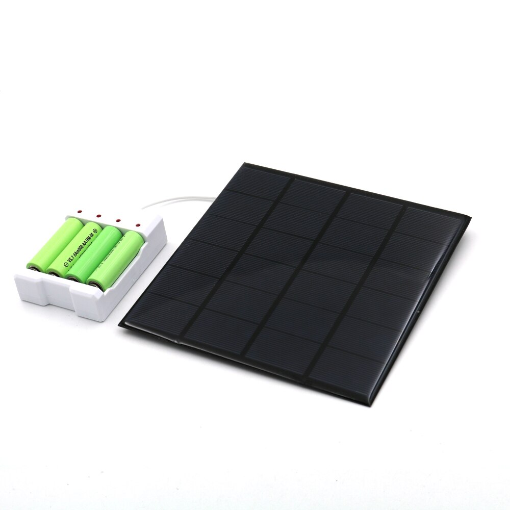 Solar Panel Outdoor Universal Battery Charger DC 5V 1A 1.2V 4 Slot AA/AAA Rechargeable Battery Charger Adapter USB Plug