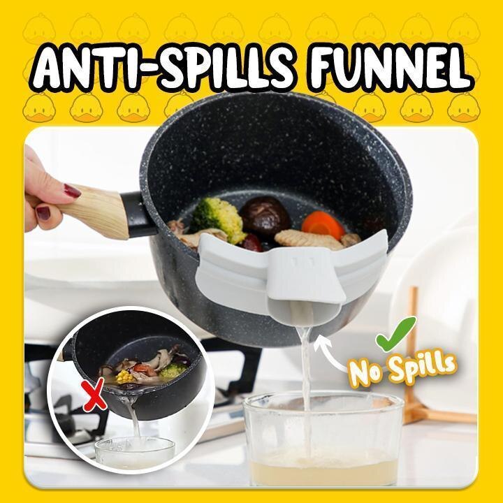 Duckbill Pots Round Edge Funnel Leakproof Pot Liquid Deflector Soup Pourer Kitchen Tools Kichen Accessories Soup Pourer Kitchen: Gray