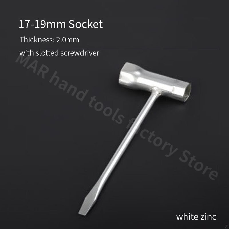 Socket Wrench With Slotted And Phillips Head Spark Plug T-shaped Mini Wrench Multifunctional Carbon Steel Chain Saw Lawn Mower: B