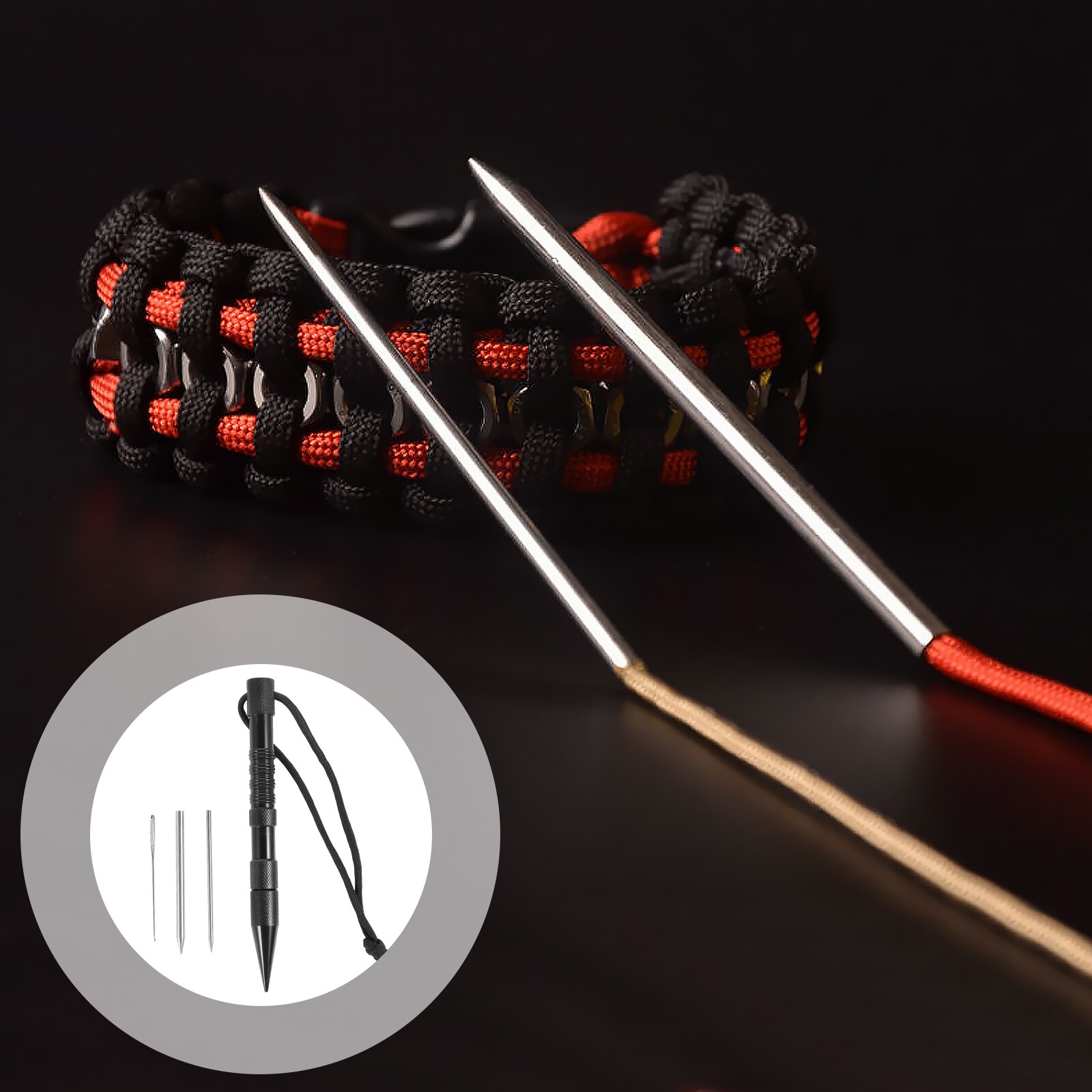 Armbinde betroffen Nadeln Paracord Flechten Werkzeuge DIY Weben Nadeln Bausatz