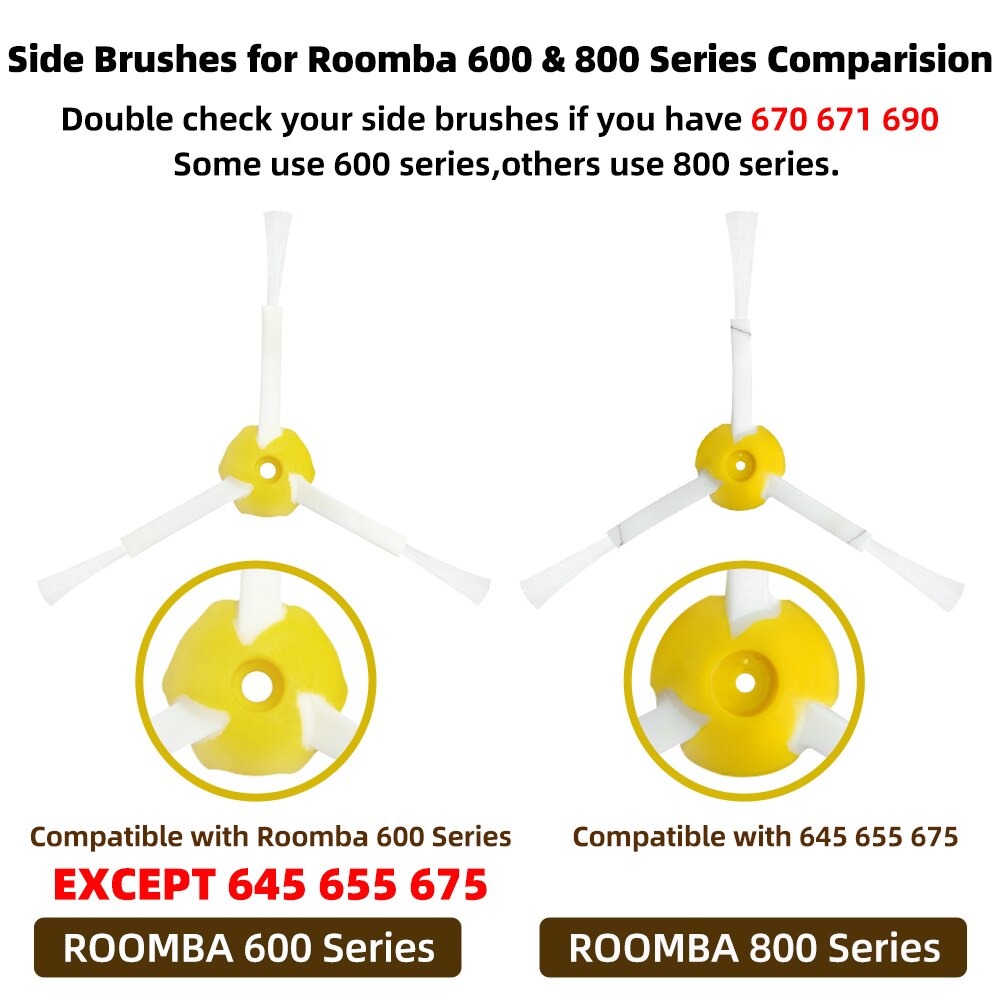 Fit For iRobot Roomba Serie 600 605 614 620 660 630 631 650 651 655 660 671 680 691 692 694 697 698 585 595 Parts Filter Brush
