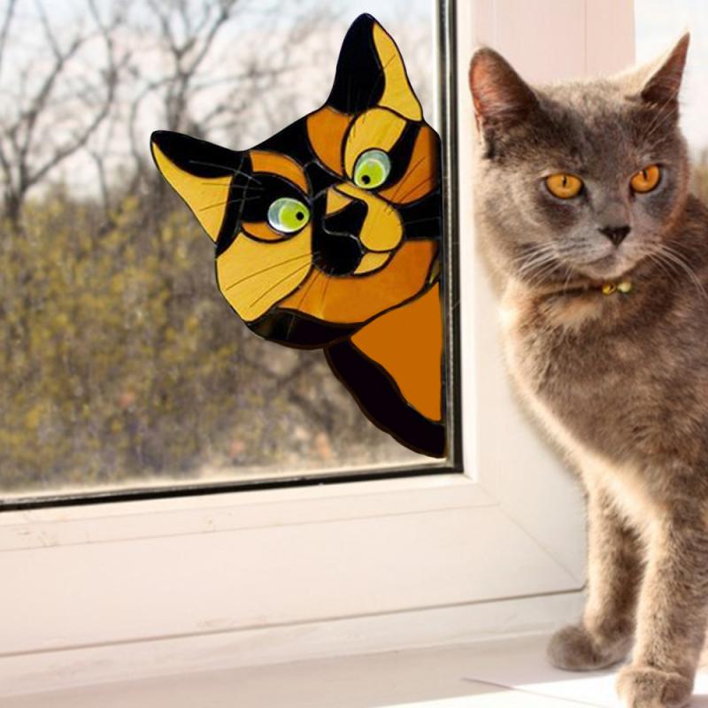 Hunde katte 3d væg klistermærke sjove dør vindue dyr klistermærker bil glas dekoration tapet baggrund festival hjem værelse indretning
