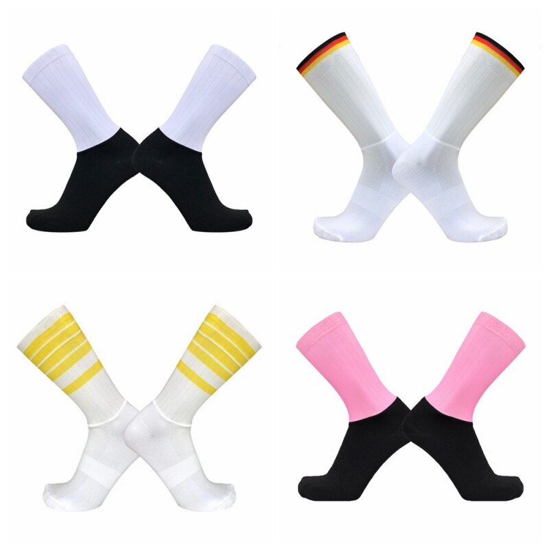 Calcetines antideslizantes de silicona de verano transpirables para ciclismo, calcetines deportivos de fútbol para hombre, calcetines para correr en bicicleta