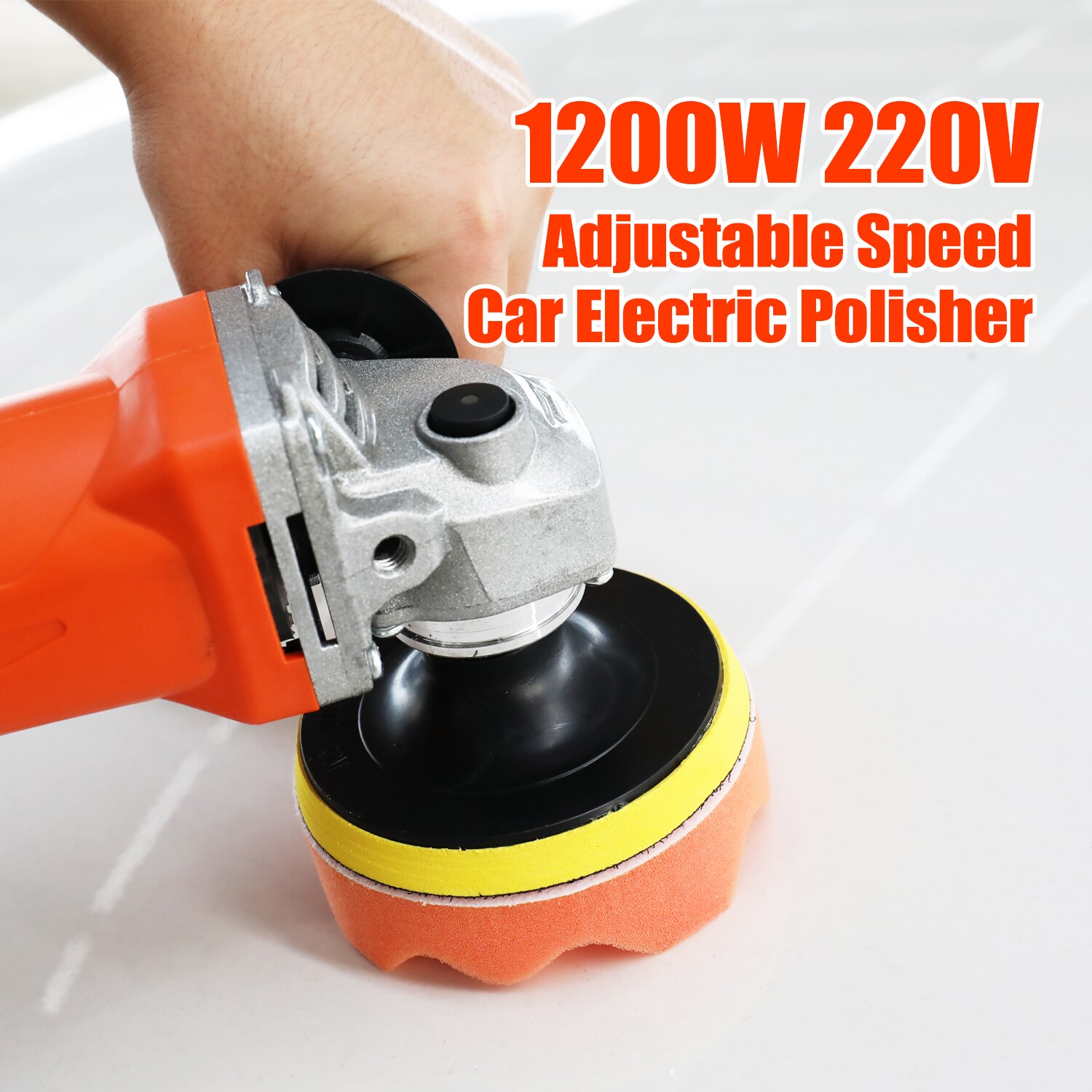 Pulidora eléctrica para coche, herramienta de lijado de 1200W y 220V, velocidad ajustable