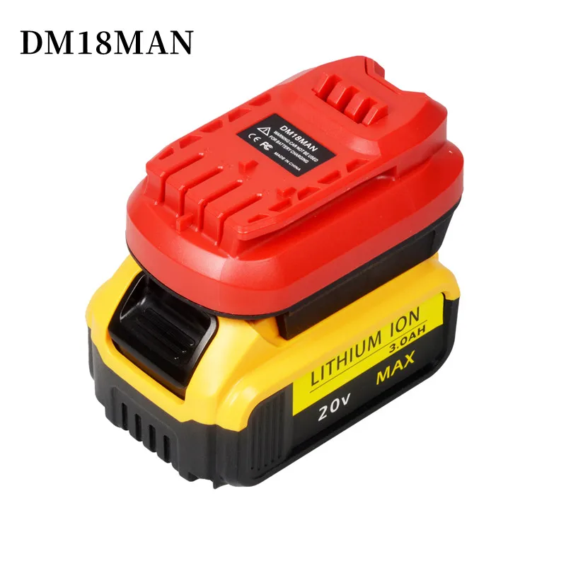 Batteriadapter for craftsman 20v trådløse verktøy ,dm18- manns adapter for dewalt 20v/ milwaukee 18v li-ion batterikonverter