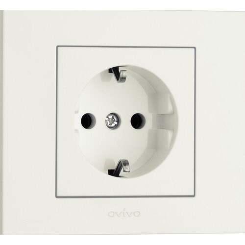 Ovivo Grano White Grounded Outlet Framed