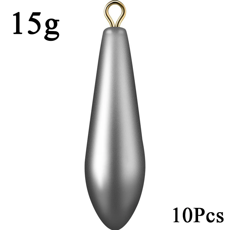 10 Uds 10g 15g 20g 30g 40g 50g plomo de pesca peso grande peso de fundición lejana plomo de pesca de mar para accesorios de aparejos: Marrón