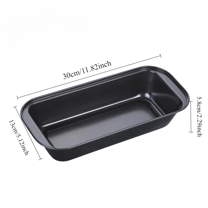Kastenform aus Kohlenstoffstahl mit Deckel zum Backen von Brot, Sandwichform, rechteckige Toastform mit Anti-Kette, Küchen-Backwerkzeug: Schwarz