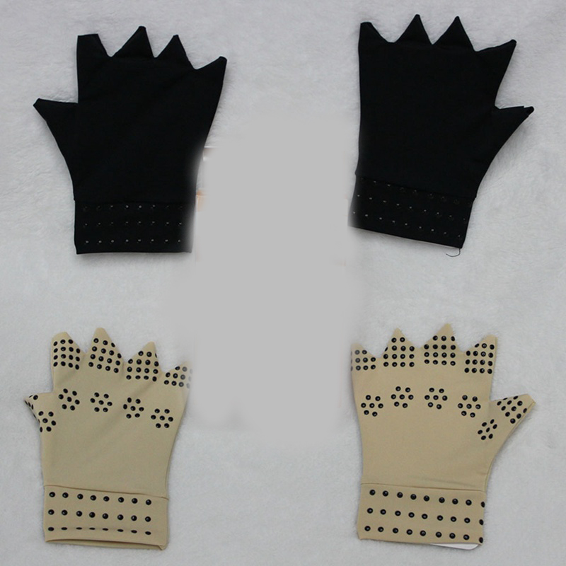 Magnetische Anti Artritis Gezondheid Compressie Therapie Handschoenen Vingerloze Handschoenen Gezondheid Handschoenen-Zwart