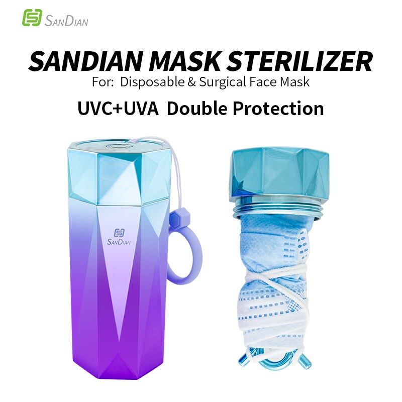 UVC + UVA Sterilisieren fallen Für Maske Schmuck Ohrring Ring Multifunktions kompakt Tragbare Wiederaufladbare Keimtötende Desinfektion