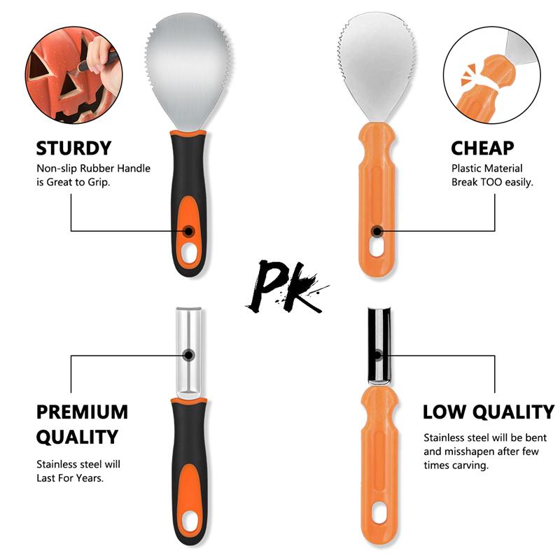 PRETYZOOM 9PCS Halloween Pumpkin Carving Kit Pumpkin Lantern Carving Tools Stainless Steel Jack O' Lantern Pumpkin Cutting Tools