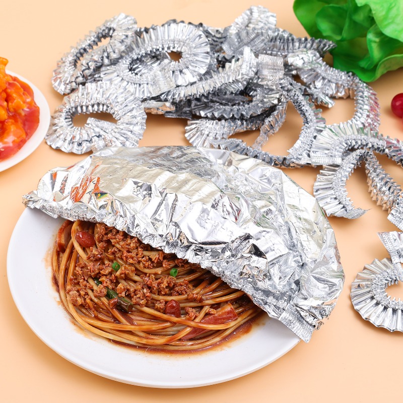 Filme de folha de alumínio capa de alimentos elástico saran envoltório filme aderente grau alimentício descartável saco de manutenção fresca cozinha isolamento artefato tampa