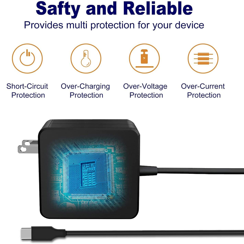 Pd 65w usb-c-lader, strømadapter til bærbar pc, mac bok pro, dell breddegrad, lenovo, huawei matebook, damp Dekk