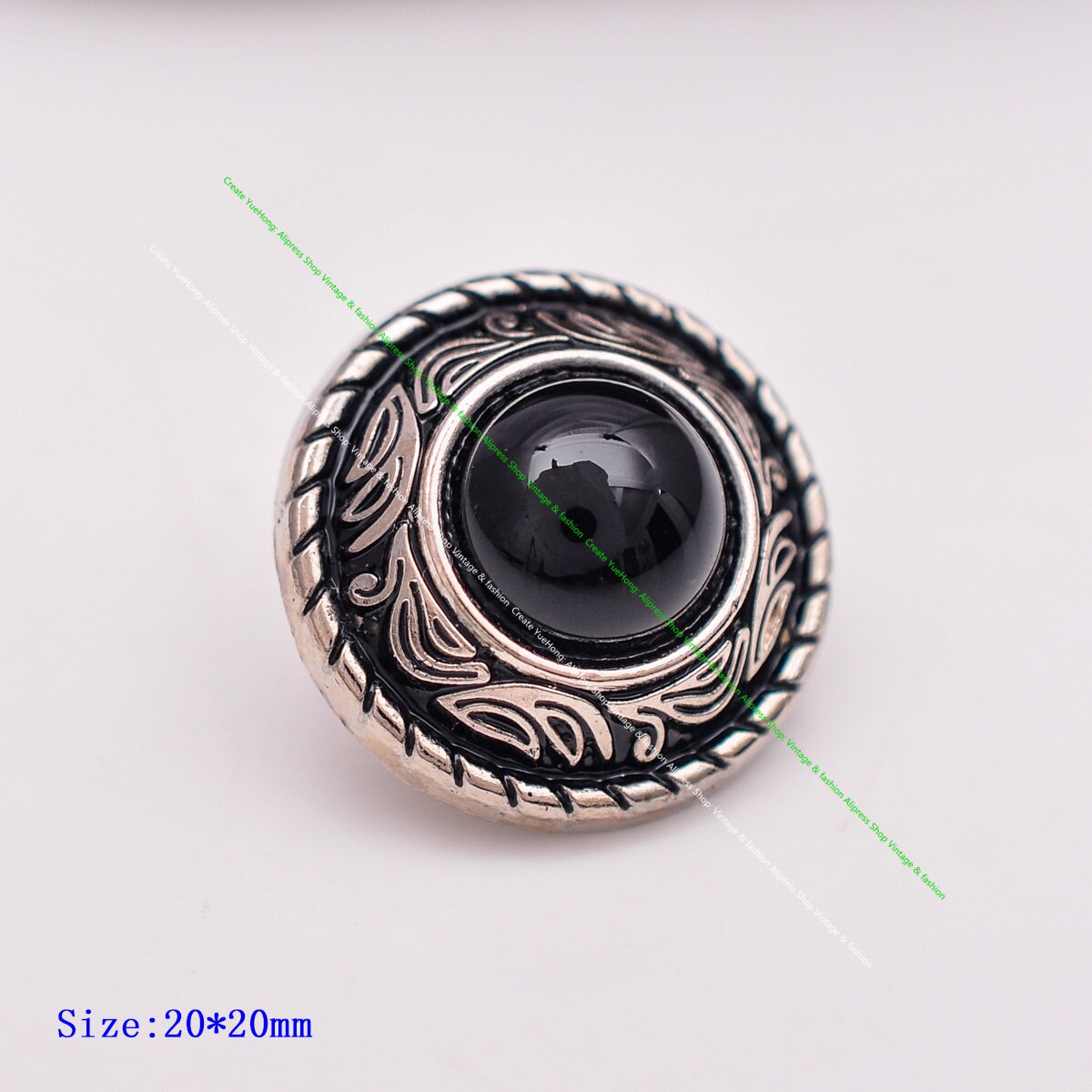 Gör-det-själv läderhantverk turkos sten vintage silvermönster snidad skruvnit nit plånbok dekorationsknappsats 20mm 10 st/lot